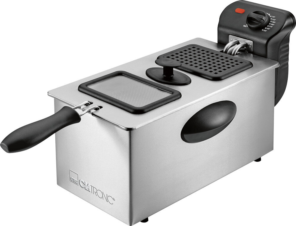Frytkownica CLATRONIC FR 3587 moc solidna konstrukcja wykonanie stal nierdzewna technologia Cool Zone nieprzyjemne zapachy