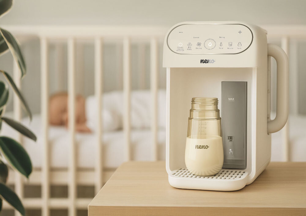 Ekspres do mleka NENO Lago Tryb cichy  przygotowanie mleka o każdej porze dnia i nocy spokój komfort wygoda