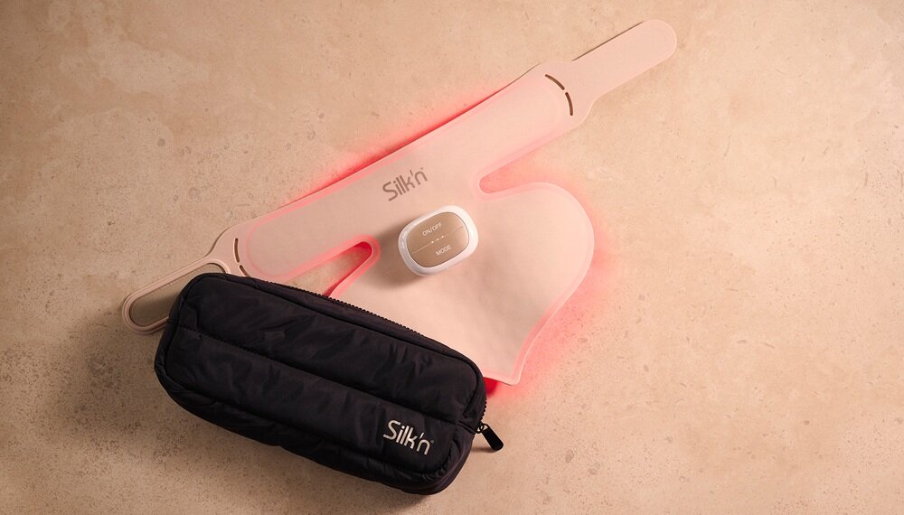 Maska LED SILK-N Chest Mask Pro delikatna pielęgnacja, technologia światła LED, skuteczna redukcja zmarszczek, wyrównanie kolorytu skóry