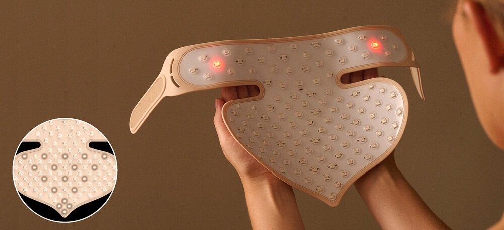 Maska LED SILK-N Chest Mask Pro odpowiednie dopasowanie do szyi i dekoldu, diody Deep NIR, jeszcze lepsze rezultaty
