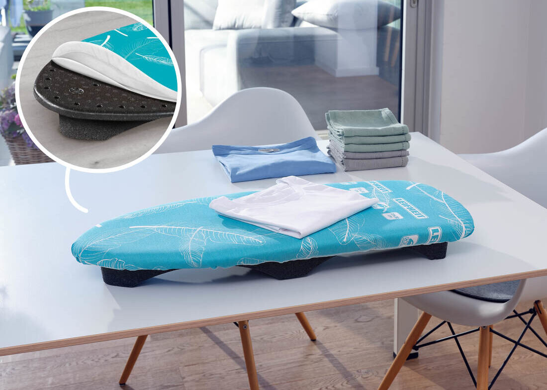 Deska do prasowania LEIFHEIT 72583 AirBoard Compact Table 73 x 30 cm Lekka i poręczna konstrukcja wymiary waga wygodne rozwiązanie Pokrowiec Thermo-Reflect szybkie i dokładne wygładzanie odzieży