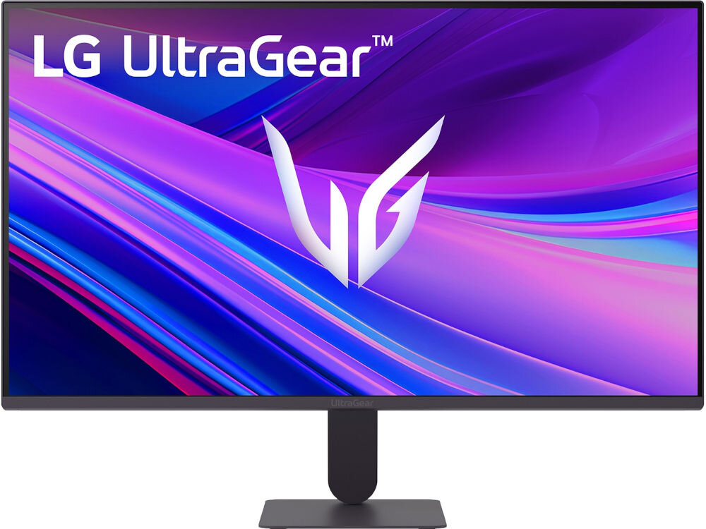 Monitor LG UltraGear 27G411A-B 27 cali 1920x1080px IPS 144Hz 5 ms [GTG]  prezentacja monitora od przodu na białym tle matryca IPS, Full HD, szerokie kąty widzenia