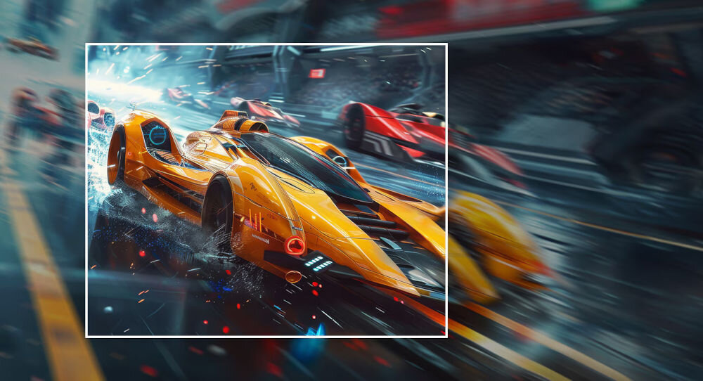 Monitor LG UltraGear 27G411A-B 27 cali 1920x1080px IPS 144Hz 5 ms [GTG]   1ms pokazanie działania trybu MBR jadące samochody MBR, brak smużenia, ostrość w ruchu