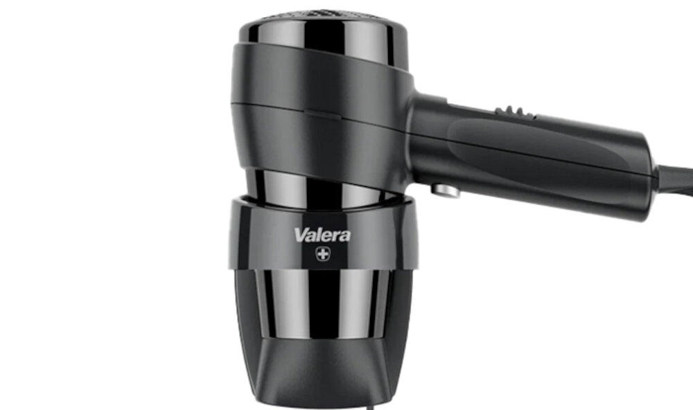 Suszarka VALERA Action Super Plus 1600 Czarny estetyczna czarne wykończenie kolor kolorystyka możliwości montaż wygoda użytkowanie Uchwyt ścienny z wyłącznikiem bezpieczeństwa potrójna ochrona termiczna termostat regulowany systemem on/off przycisk push