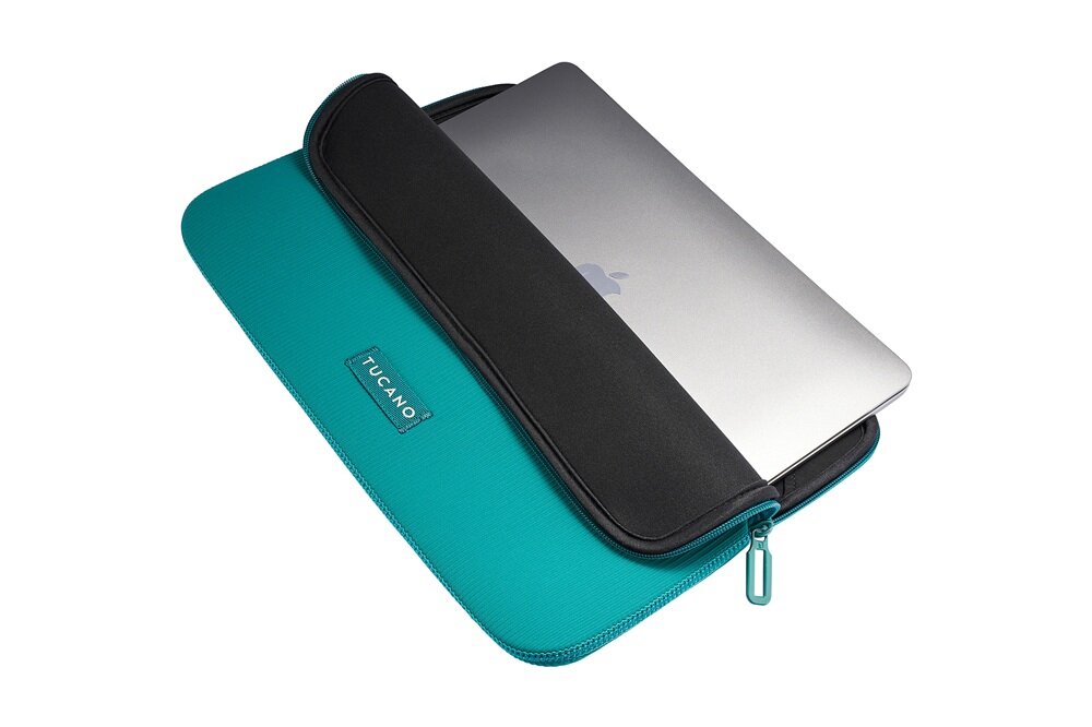 Etui na laptopa TUCANO Colore 2 13 - 14.1 cali Turkusowy kompaktowe wymiary, codzienna ochrona komputera, ekologiczne materiały
