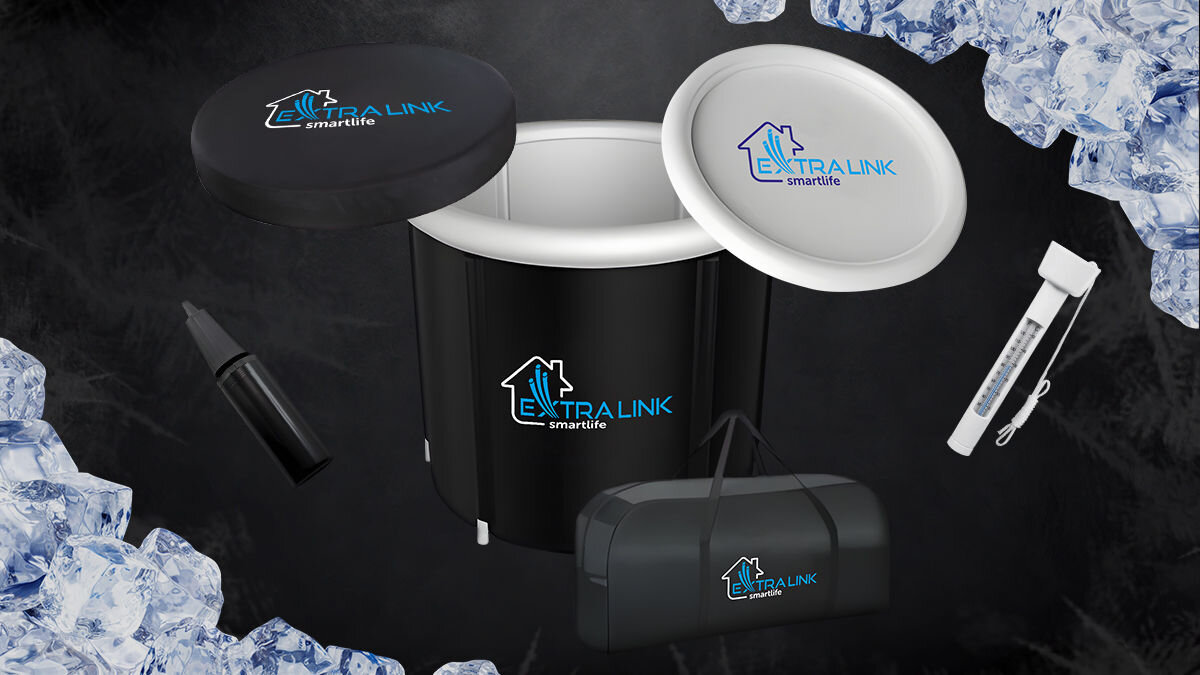 Wanna do morsowania EXTRALINK Ice Bath Therapy, Co w zestawie?, Zdjęcie pokazuje pełen komplet akcesoriów w zestawie