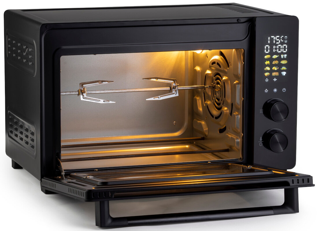 Mini piekarnik HISENSE HOM30A Łatwe czyszczenie i konserwacja Gładkie wnętrze Wystarczy przetrzeć ją wilgotną ściereczką po ostygnięciu