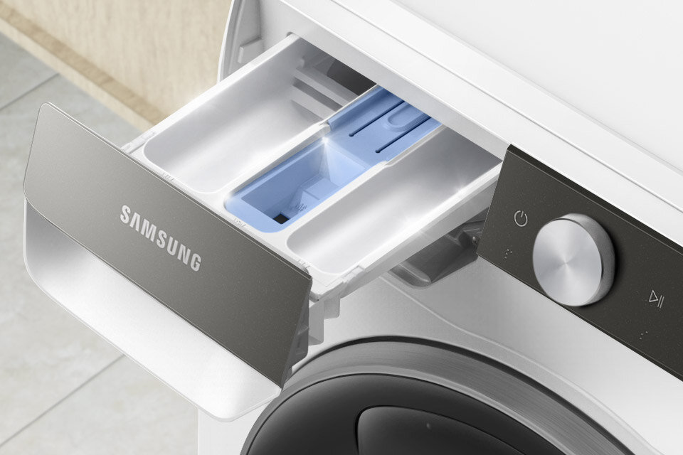 higienicznie czysta szuflada na detergent