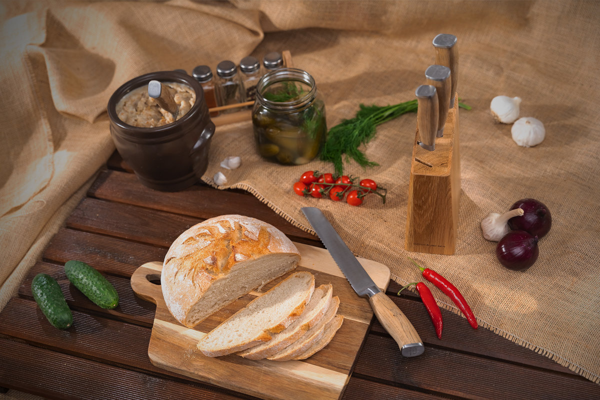 Zestaw noży GÖTZE & JENSEN KN700 blok drewno