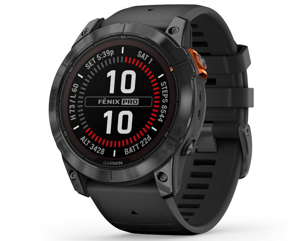 Smartwatch GARMIN Fenix 7x Pro ekran bateria czujniki zdrowie sport pasek ładowanie pojemność rozdzielczość łączność sterowanie krew puls rozmowy smartfon aplikacja 