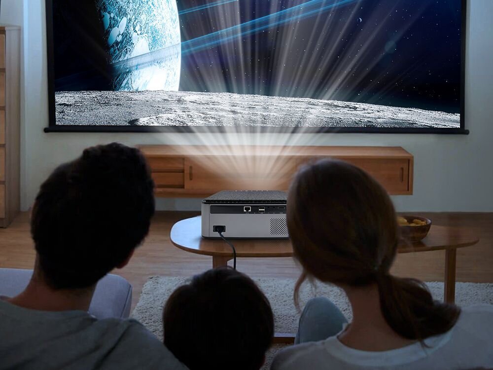 Projektor EXTRALINK Smart Life Vision Pro Full HD (1920 x 1080), 450 ANSI lumen, Wi-Fi - korekcja trapezowa, obrot, obraz, projekcja na ekran