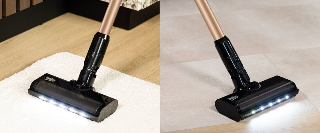 Odkurzacz BEKO Slimclean VRT66421VC Widoczna czystość elektro-szczotka z diodami LED oświetlenie ułatwienie Uniwersalny wałek twarde podłogi dywany