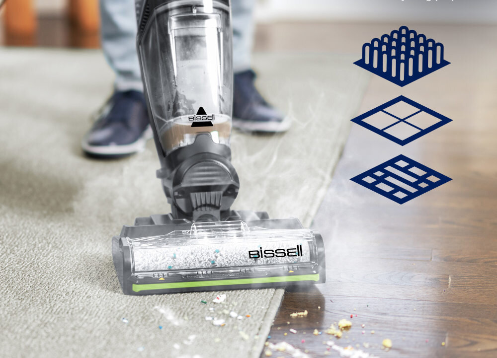 Odkurzacz BISSELL CrossWave HydroSteam Pet Pro 3528N na wszystkich powierzchniach do sprzątania różnych typów podłóg drewniane laminowane płytki dywany