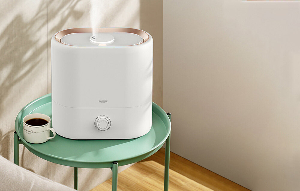 Nawilzacz DEERMA ST635W design wyglad kolorystyka pasuje do kazdego wnetrza ujscie pary obraca sie pod katem 360° dodatkowy zbiornik na olejki eteryczne uzytkowanie zalety