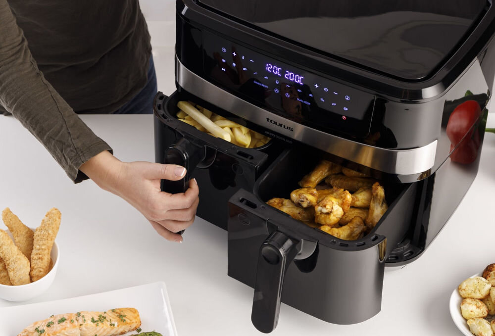 Frytkownica beztluszczowa TAURUS AF2600D Czarny Air Fryer szuflady pojemnosc 4,5l