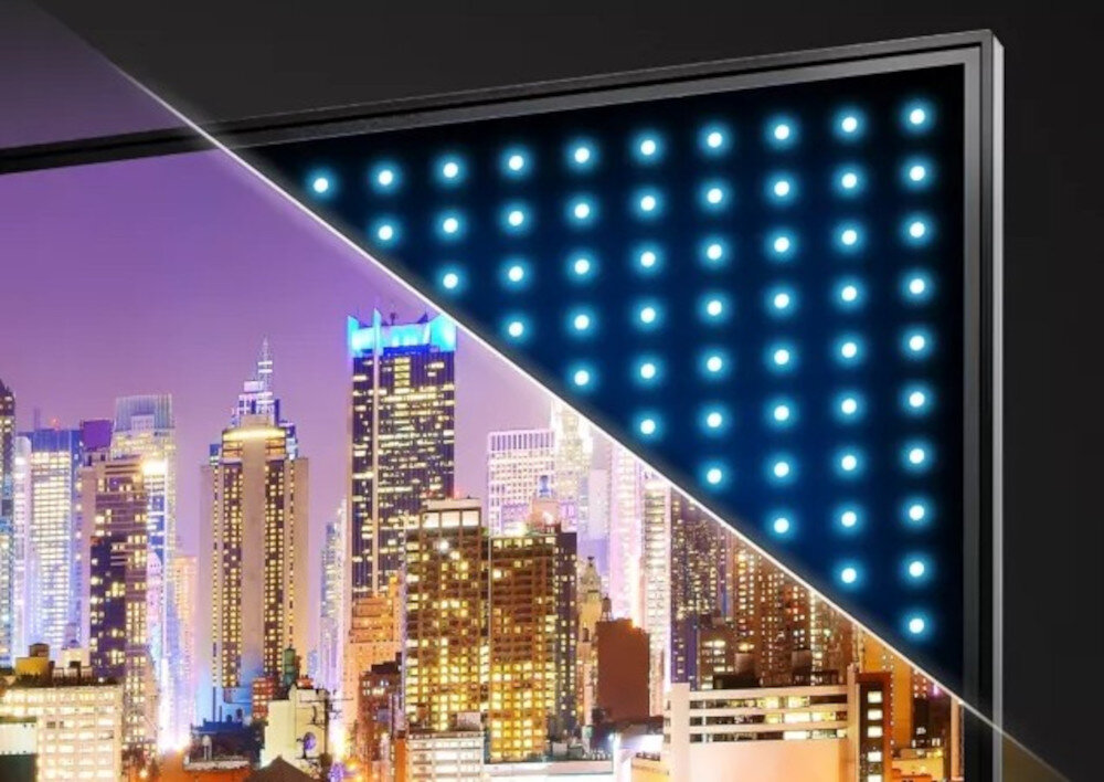 Telewizor PANASONIC TV65W95BEG Mini LED żywe kolory i wysoki kontrast bez halo, kadr budowy matrycy