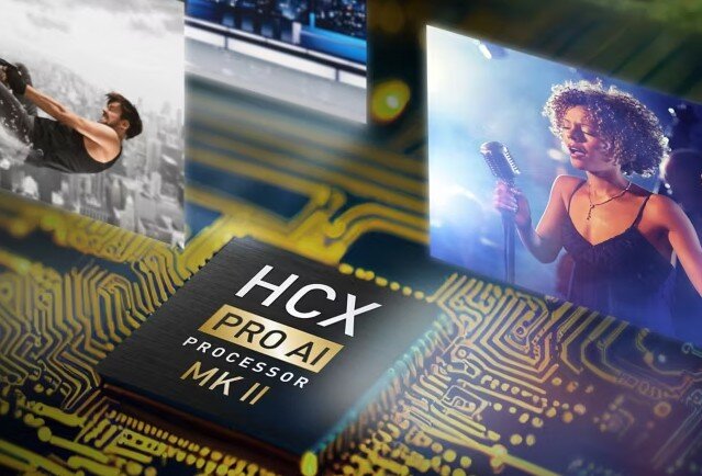 PANASONIC TV65W95BEG Auto AI automatyczne dopasowanie obrazu i dźwięku, procesor oraz kadry z różnych filmów