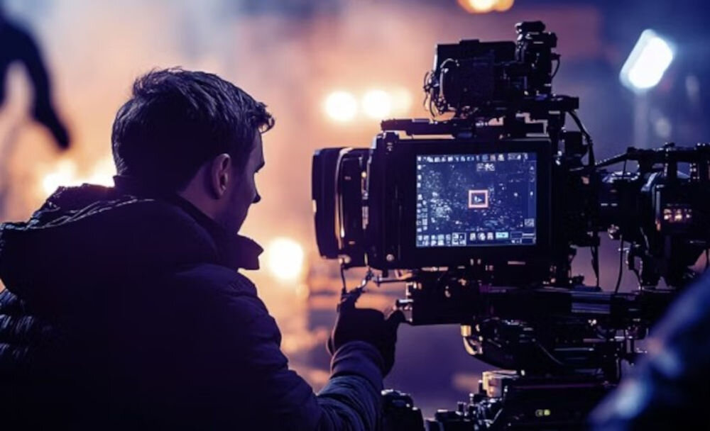 PANASONIC TV55W95BEG Filmmaker Mode inteligentne dopasowanie obrazu, operator obsługujący kamerę filmową