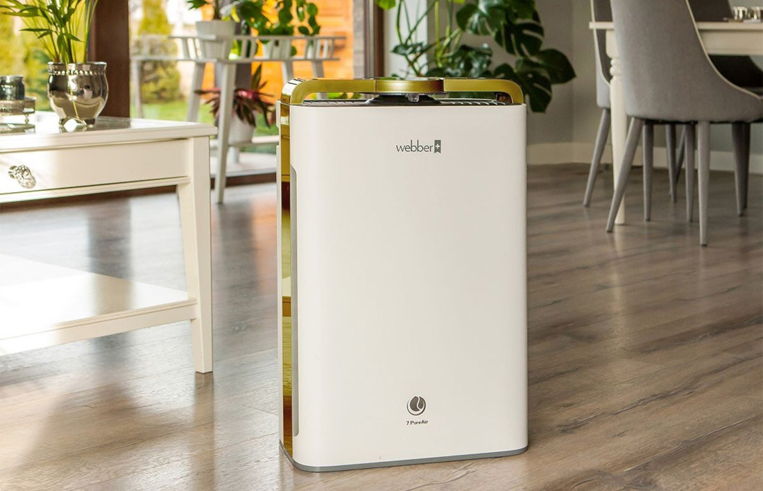 Oczyszczacz powietrza WEBBER AP 9700 WIFI Złoty Czyste i nawilżone powietrze Połączenie oczyszczania i nawilżania 