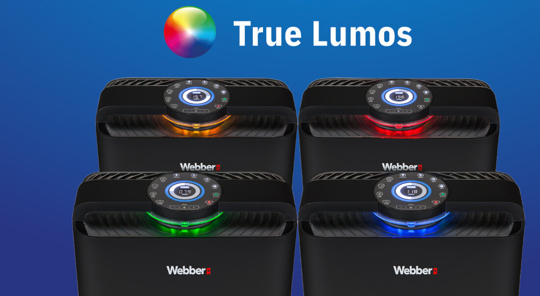 Oczyszczacz powietrza WEBBER AP 9700 WIFI Złoty skanowanie powietrza Technologia True Lumos Kolorowy wskaźnik na panelu informacja stan powietrza zdrowie warunki kontrola