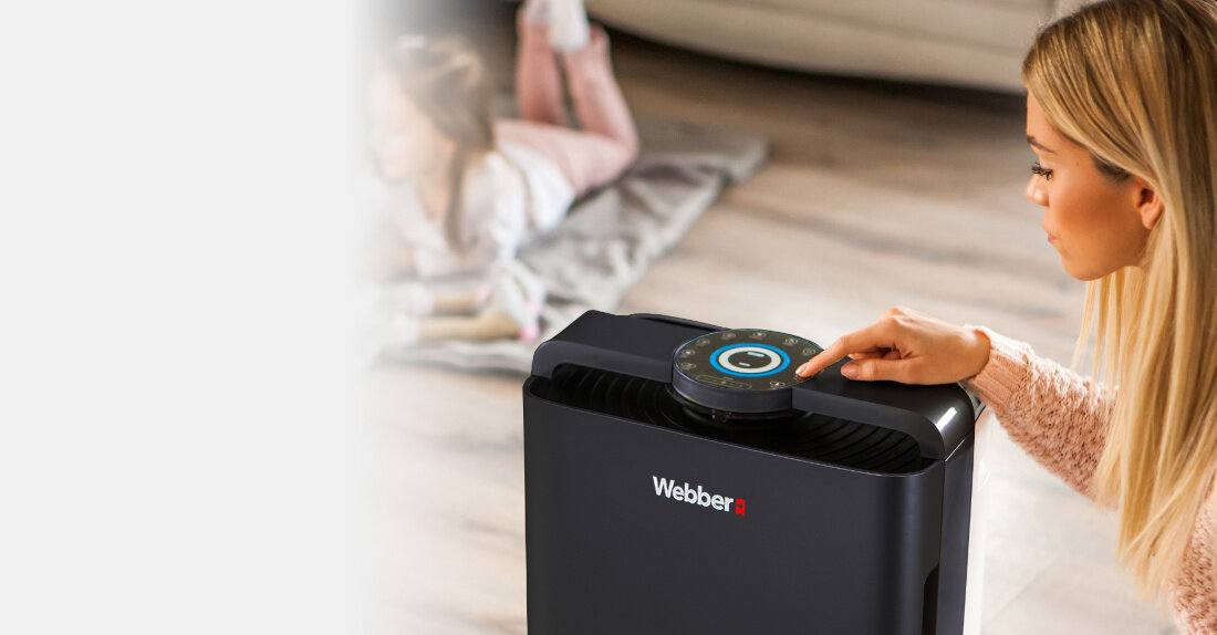 Oczyszczacz powietrza WEBBER AP 9700 WIFI Złoty Tryby dopasowane do potrzeb Osiem poziomów mocy tryb automatyczny  dopasowanie działanie ustawienia