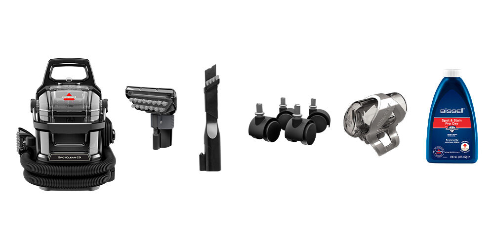 Odkurzacz piorący BISSELL SpotClean C9 Pro 3911N Co znajduje się w zestawie Zawartość zestawu zestaw akcesoria komplet wyposazenie