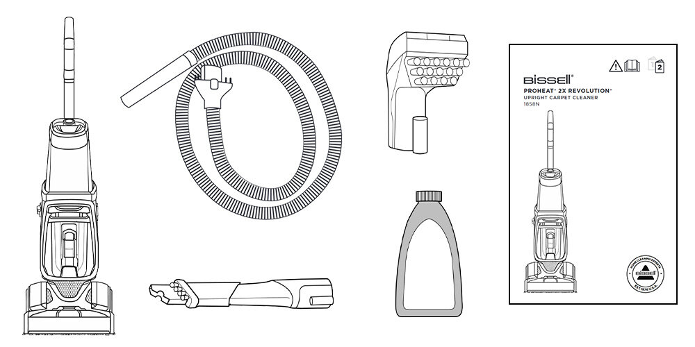 Odkurzacz BISSEL ProHeat 2X Revolution zestaw akcesoria komplet wyposazenie Co znajduje się w zestawie