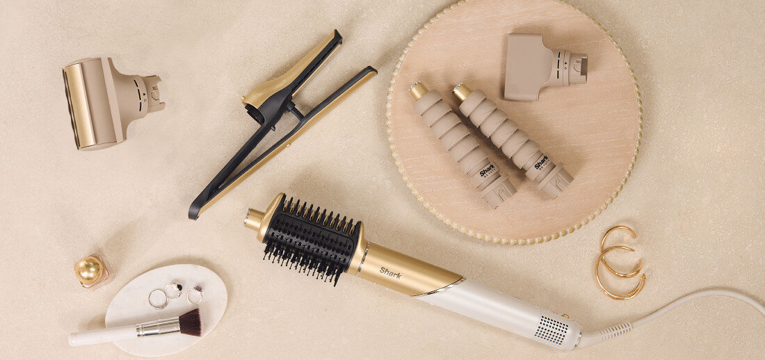 Suszarko-lokówka SHARK Glam HD6051SEU 32 mm 1500 W   Elegancki design złotym, luksusowym wykończeniem i estetycznym wyglądem  z myślą o wygodzie użytkownika