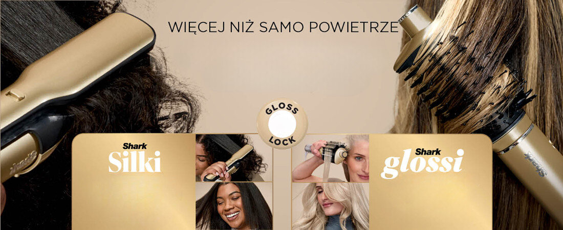 Suszarko-lokówka SHARK Glam HD6051SEU 32 mm 1500 W Technologia Silki™ Ceramic zdrowy blask i gładkość 