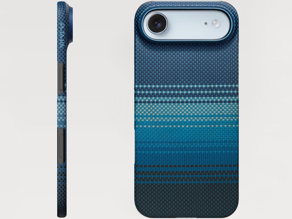 Etui PITAKA Ultra-Slim MagSafe
                etui widoczne od tyłu i z boku na jasnym tle
                minimalistyczny wygląd przyjemna w dotyku faktura kompatybilność ładowanie magsafe technologia pitatap smukła funkcjonalna forma