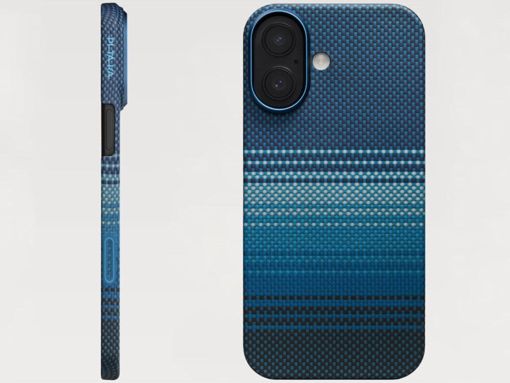 Etui PITAKA Ultra-Slim MagSafe
                etui widoczne od tyłu i z boku na jasnym tle
                minimalistyczny wygląd przyjemna w dotyku faktura kompatybilność ładowanie magsafe technologia pitatap smukła funkcjonalna forma