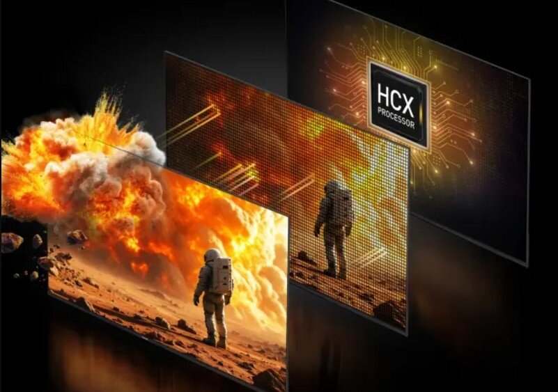 Telewizor PANASONIC TV-50W85BEZ procesor HCX HDR wierne kolory i kontrast, rozwarstwiona matryca telewizora na trzy części