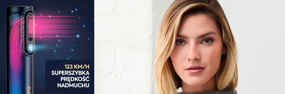 Prostownica BABYLISS AS655OE Mocny silnik cyfrowy 123 km/h szybko skutecznie