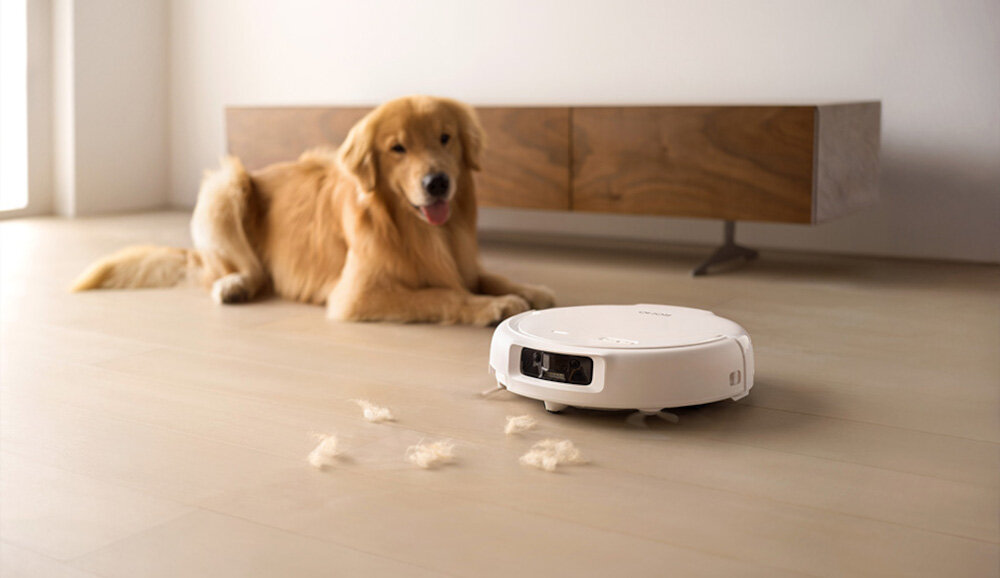 Robot sprzątający DJI Romo S Sprawne zbieranie włosów System dwóch silników  w gumową szczotkę komfort użytkowania szczotka z włóknami i gumą