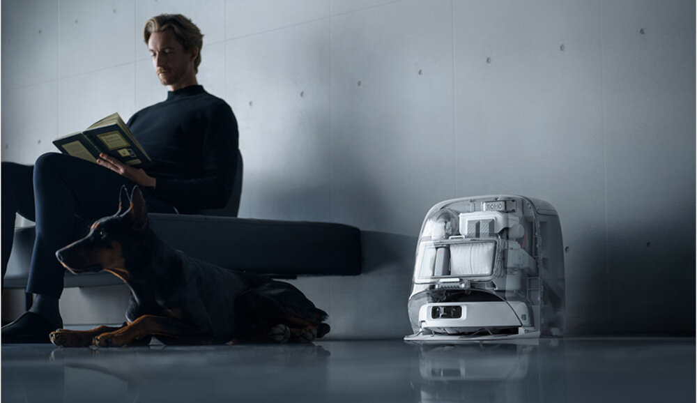 Robot sprzątający DJI Romo P Samodzielne czyszczenie padów cztery strumienie wody pod ciśnieniem otwór ssący średnica sprawne usuwanie ścieków, włosów i innych resztek Nacisk do 12 N Funkcja dezynfekcji światłem UV higiena Trójstopniowy system redukcji hałasu filtruje nawet 80% dźwięków