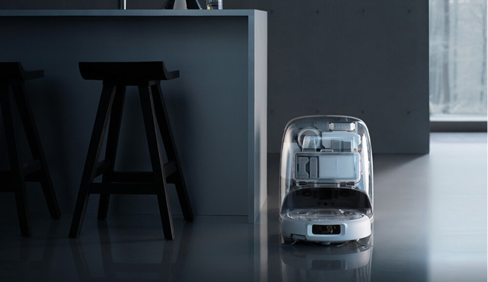 Robot sprzątający DJI Romo P Planowanie trasy przy słabym świetle i pod niskimi meblami Szerokokątny zasięg skanowania planuje optymalne trasy sprzątania