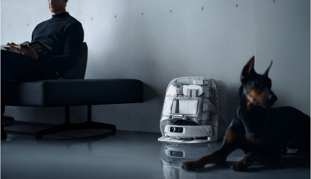 Robot sprzątający DJI Romo P Sprzątanie z dużą mocą silnik z metalowym wentylatorem o 9 łopatkach generowanie siły ssania do 25 000 Pa przepływ powietrza drobny kurz, jak i spore zanieczyszczenia czujniki analizują rodzaj zabrudzeń  Komora wygłuszająca