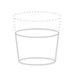 Szary, przezroczysty symbol przedstawiający dwa nałożone na siebie kubki.