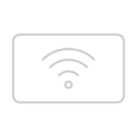 Ikona przedstawia prostokąt z symbolem sygnału Wi-Fi w środku, w kolorze szarym.