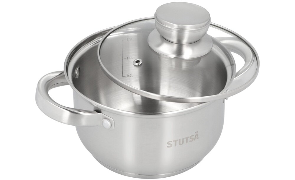 Zestaw garnków STUTSA Nelva 6 elementów do różnych rodzajów kuchenek, jeden praktyczny zestaw, wygodne korzystanie