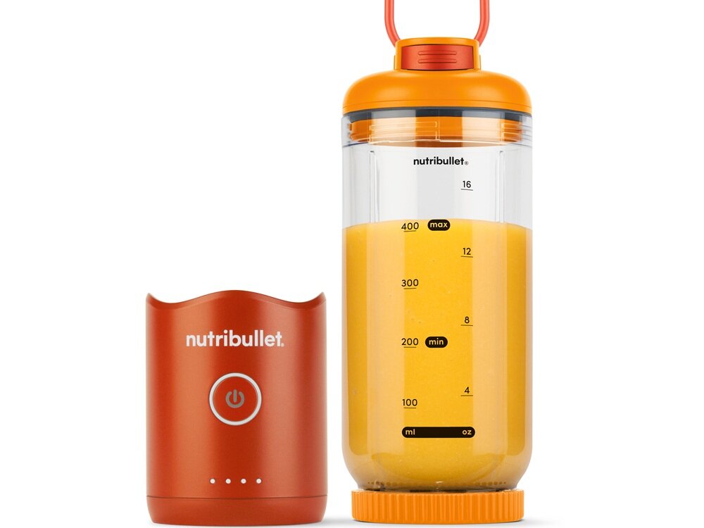 Blender personalny NUTRIBULLET Flex NBP013.OR Pomarańczowy skuteczne rozdrabnianie, technologia ostrzy, poprawa smaku i komfort, kruszenie lodu
