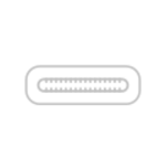 Mała ikona przedstawiająca szary symbol portu USB-C na przezroczystym tle.