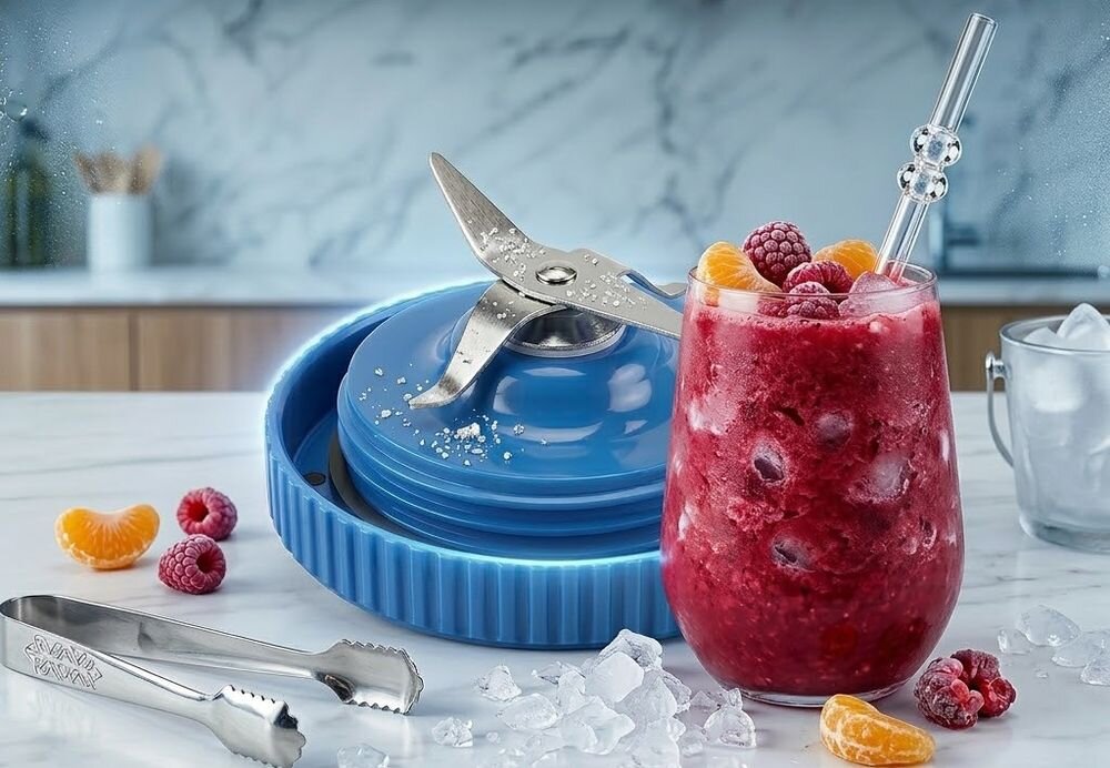 nakrywka z ostrzami leżąca na blacie kuchennym