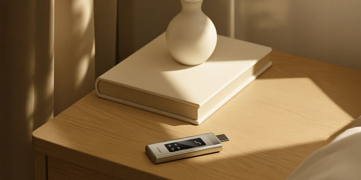 AURZEN CastPlay dongle HDMI streaming Netflix Disney Prime HBO, mobilne kino, brak ograniczeń DRM, wygoda, transmiter leżący na szafce