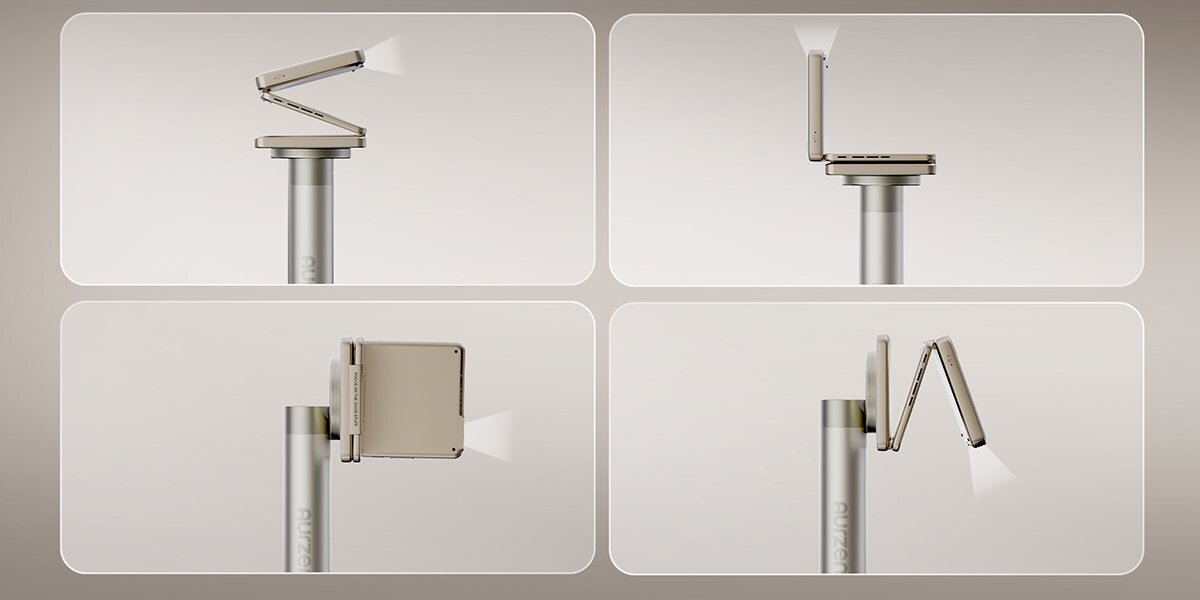 AURZEN Powerplay z powerbankiem 10000 mAh wydłużenie czasu pracy projektora ZIP, różne sposoby ustawienia stojaka