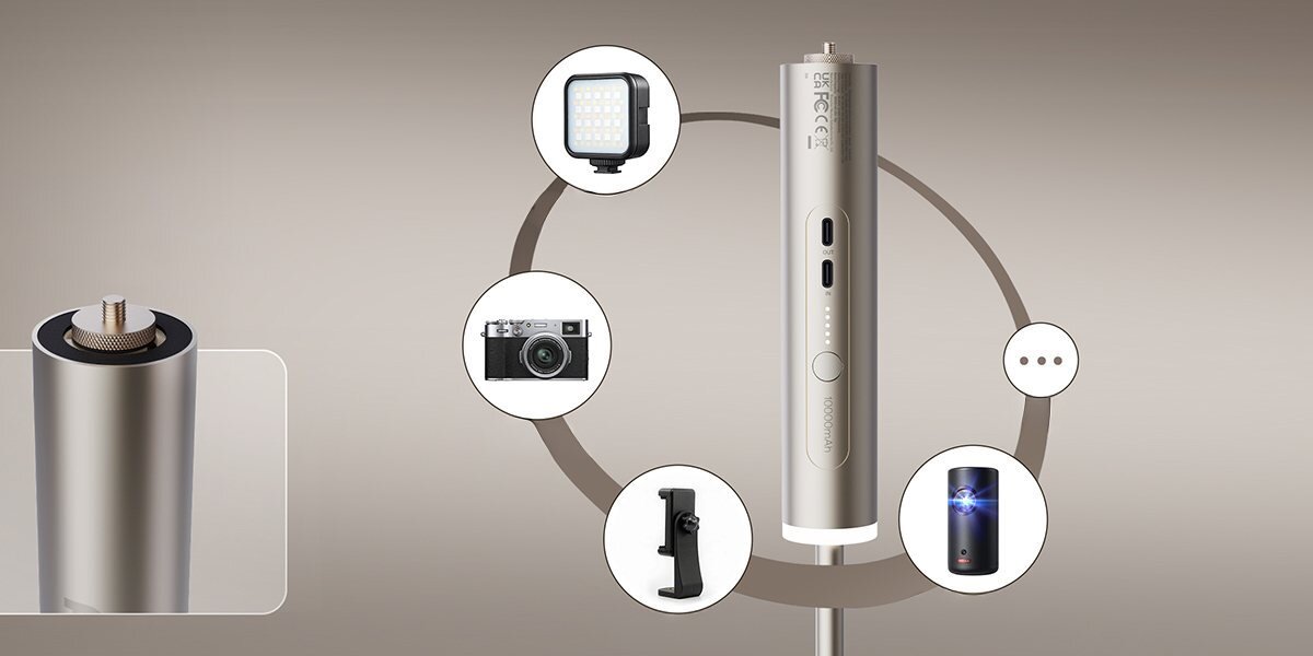 AURZEN Powerplay szybkie ładowanie PD kompatybilność z ładowarkami 35W plus, stojak na beżowym tle