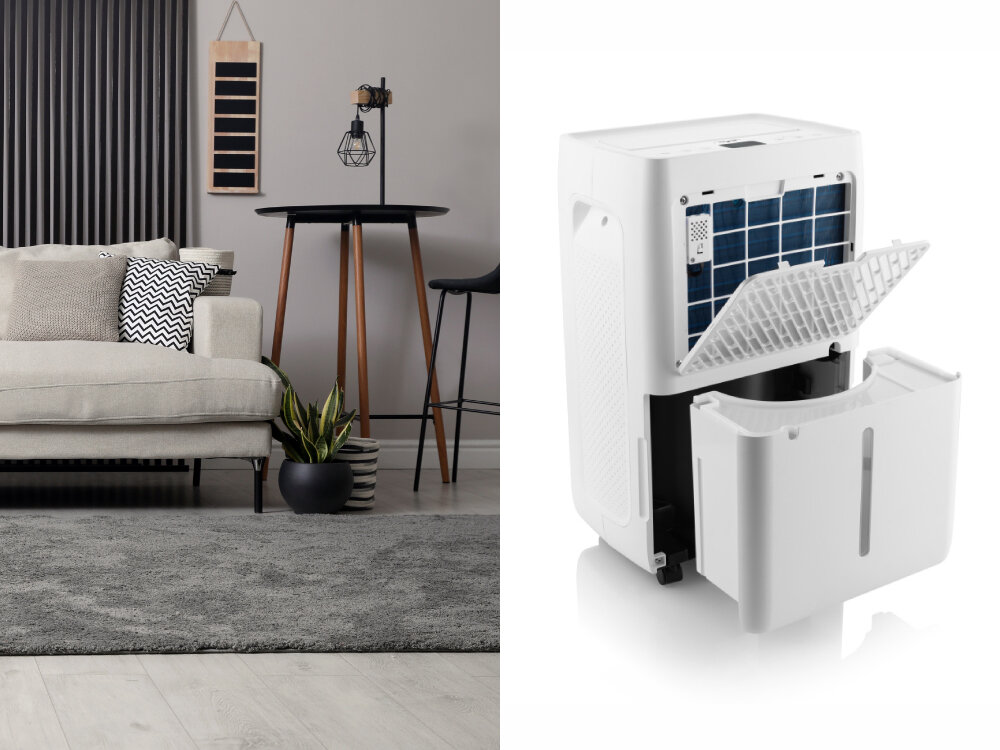 Osuszacz ETA Primer 4630 90000 Funkcja NO FROST zbiornik pojemność sygnalizacja pełnego pojemnika opcja stałego odpływu kondensatu zabezpieczenie przed dziećmi