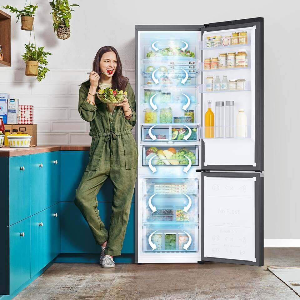 Lodówka Samsung RB38C605CB1 z systemem chłodzenia All Around Cooling Grafitowa lodówka Samsung RB38C605CB1 z systemem chłodzenia All Around Cooling