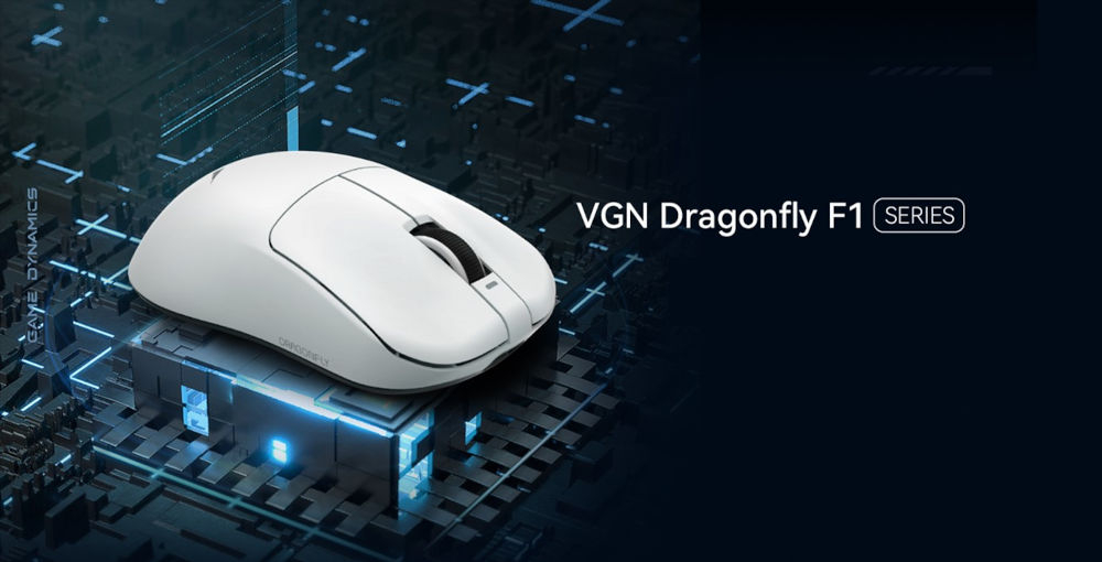 Mysz VGN Dragonfly F1 PRO czarny chip Nordic płynne działanie bez przerw energooszczędność
