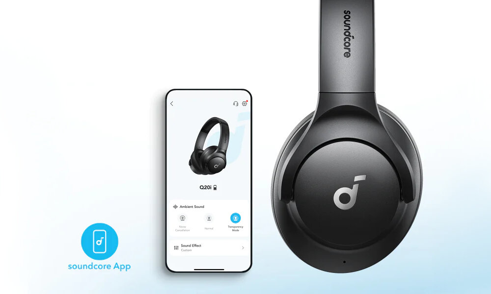 Słuchawki nauszne SOUNDCORE Q20i aplikacja tryby ustawienia wstępne